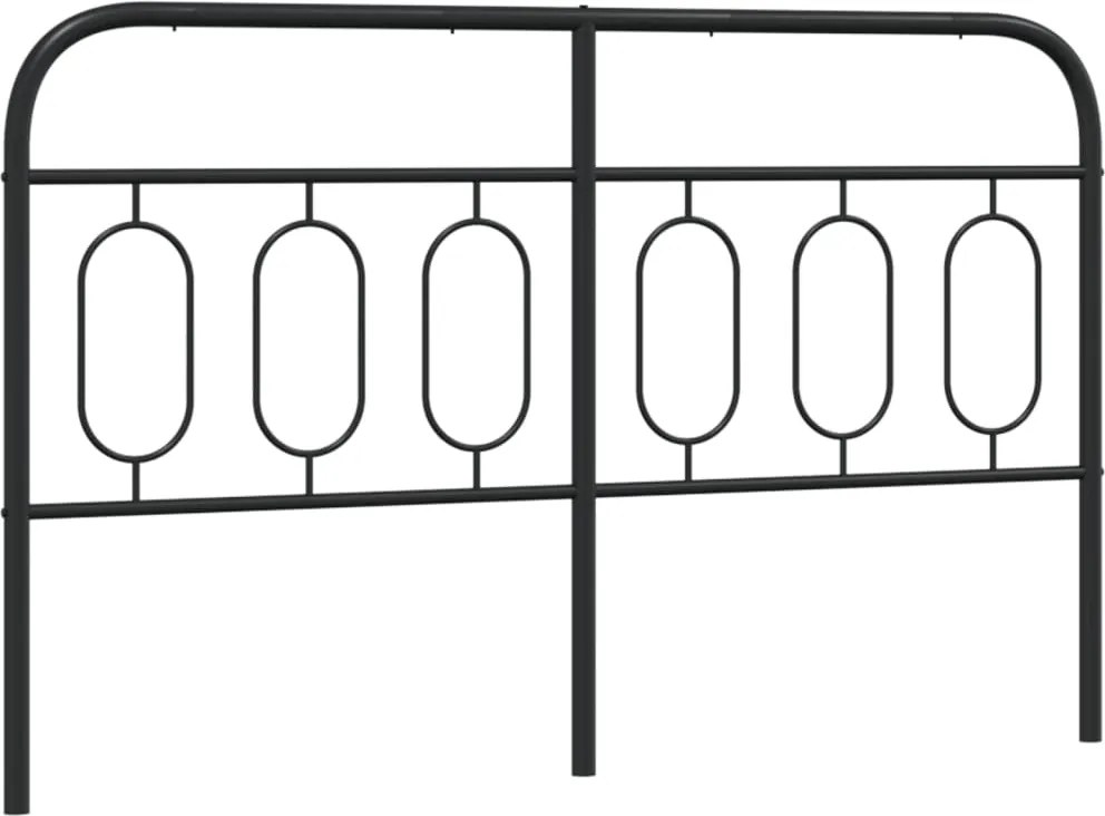 377151 vidaXL Метална резервна табла за легло, черна, 150 см