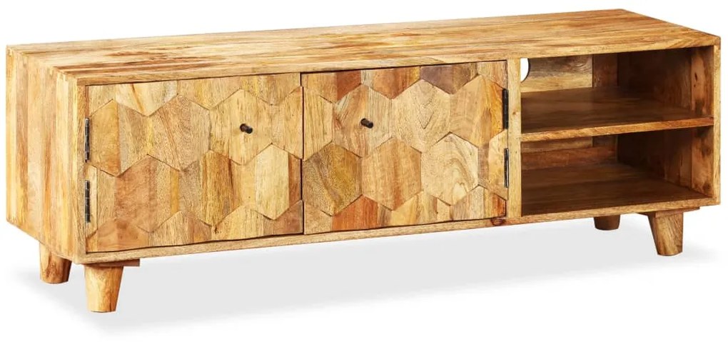 245136 vidaXL Шкаф за телевизор, мангово дърво масив, 118x35x40 cм