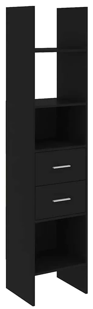 803417 vidaXL Библиотека, черна, 40x35x180 см, инженерно дърво