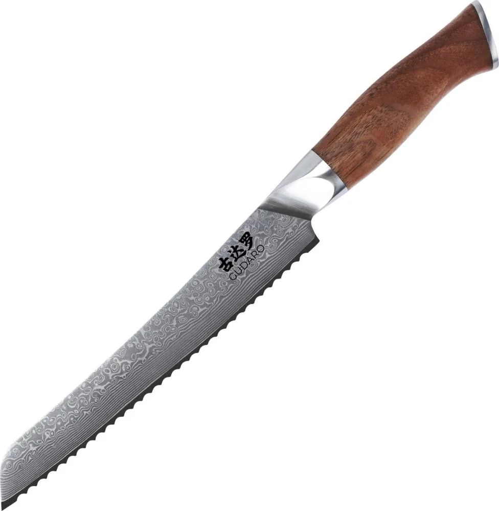 Gudaro - Дамаскинов кухненски нож TAKUMI 8", 67 слоя стомана, дължина 20 см, дръжка от орех