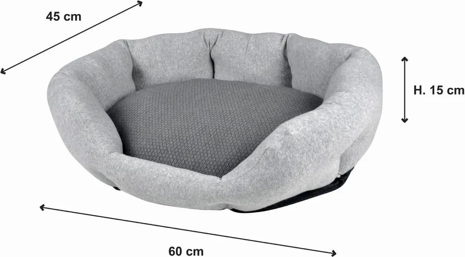 Сиво легло за куче 45x60 cm – Love Story