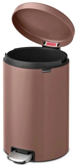 Кош за боклук с педал Brabantia NewIcon 1008849, 20 л, Плавно затваряне, Противоплъзгаща основа, Сатенено покритие, Кафяв