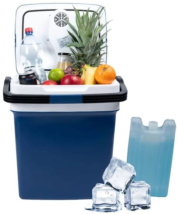 Преносим туристически USB хладилник 29 L, син, с дисплей