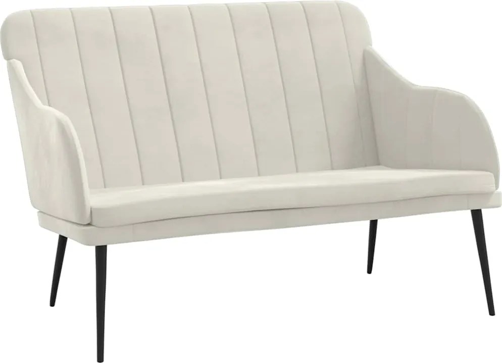 351472 vidaXL Пейка, кремава, 110x76x80 см, кадифе