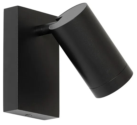 Смарт стенна лампа черна регулируема с превключвател вкл. Wifi GU10 50mm - Jeana Luxe