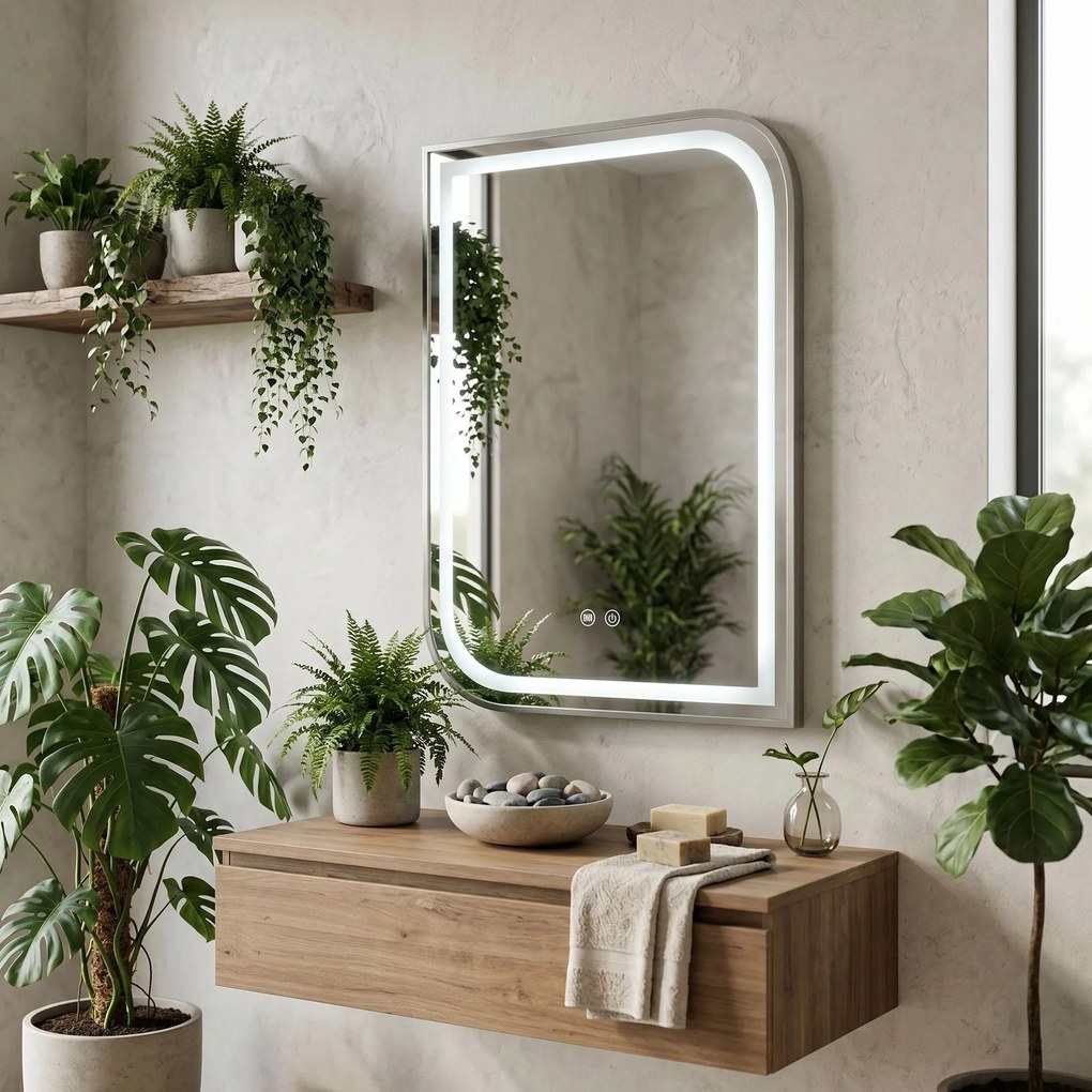 Огледало LED ZONE 70x50 BRUSH NICKEL