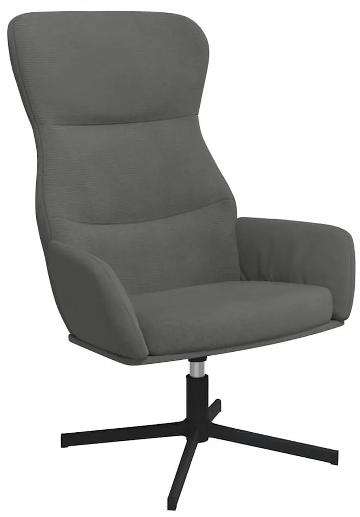 341109 vidaXL Релакс стол, тъмносив, кадифе