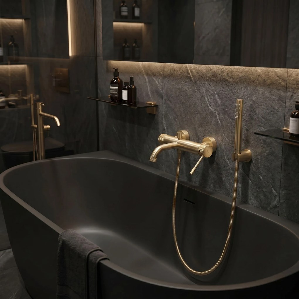 Смесител за вана Rea Venti Brush Gold