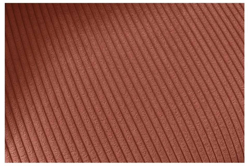 Теракотен сгъваем/с място за съхранение ъглов диван от рипсено кадифе Voltaire – Bobochic Paris