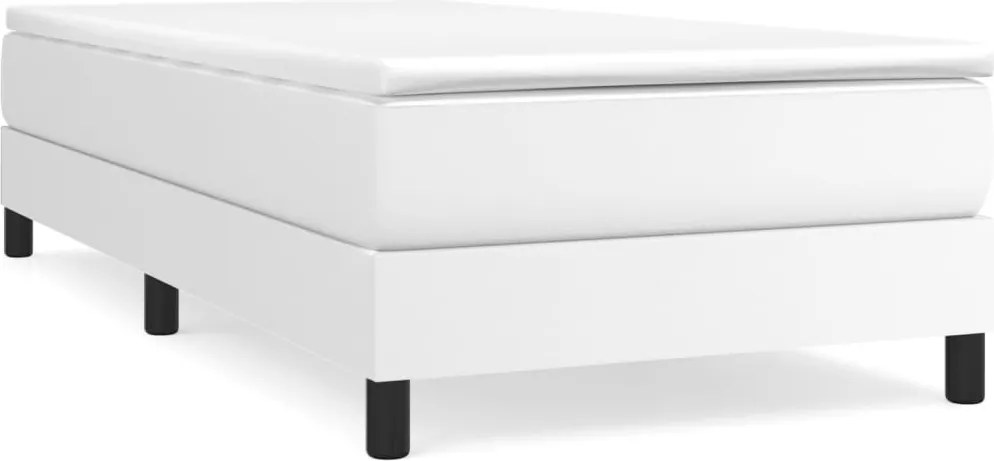 3120683 vidaXL Рамка за легло с пружини, бяло, 100x200 см изкуствена кожа