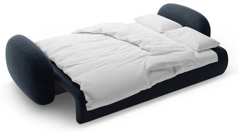 Тъмносин шенилов сгъваем/с място за съхранение диван 262 cm Tonale – Cosmopolitan Design