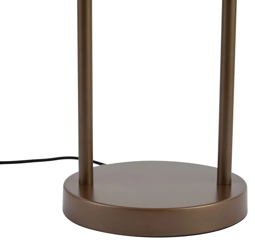 Хотелска шик настолна лампа тъмен бронз с кехлибарено стъкло - Stavelot