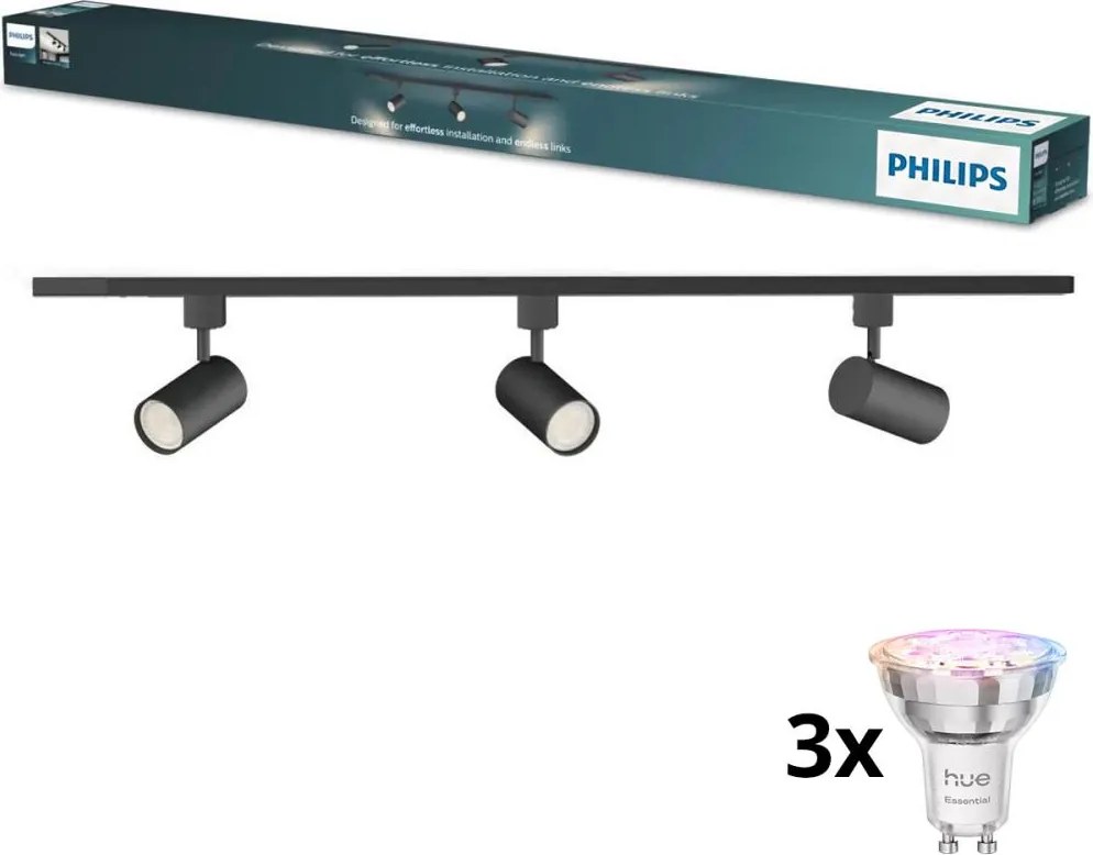 Philips - LED димируемо точково осветително тяло за шинна система EASYLINK 3xGU10/4,7W/230V 1m черно