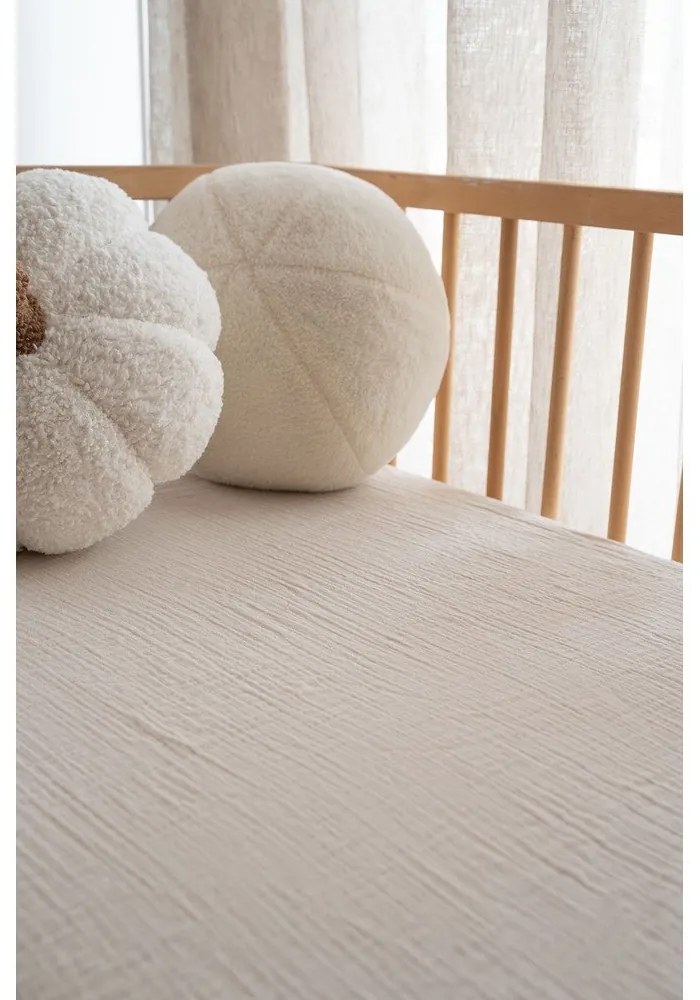 Бежов еластичен муселинов детски чаршаф 60x120 cm Burumcuk – Mijolnir