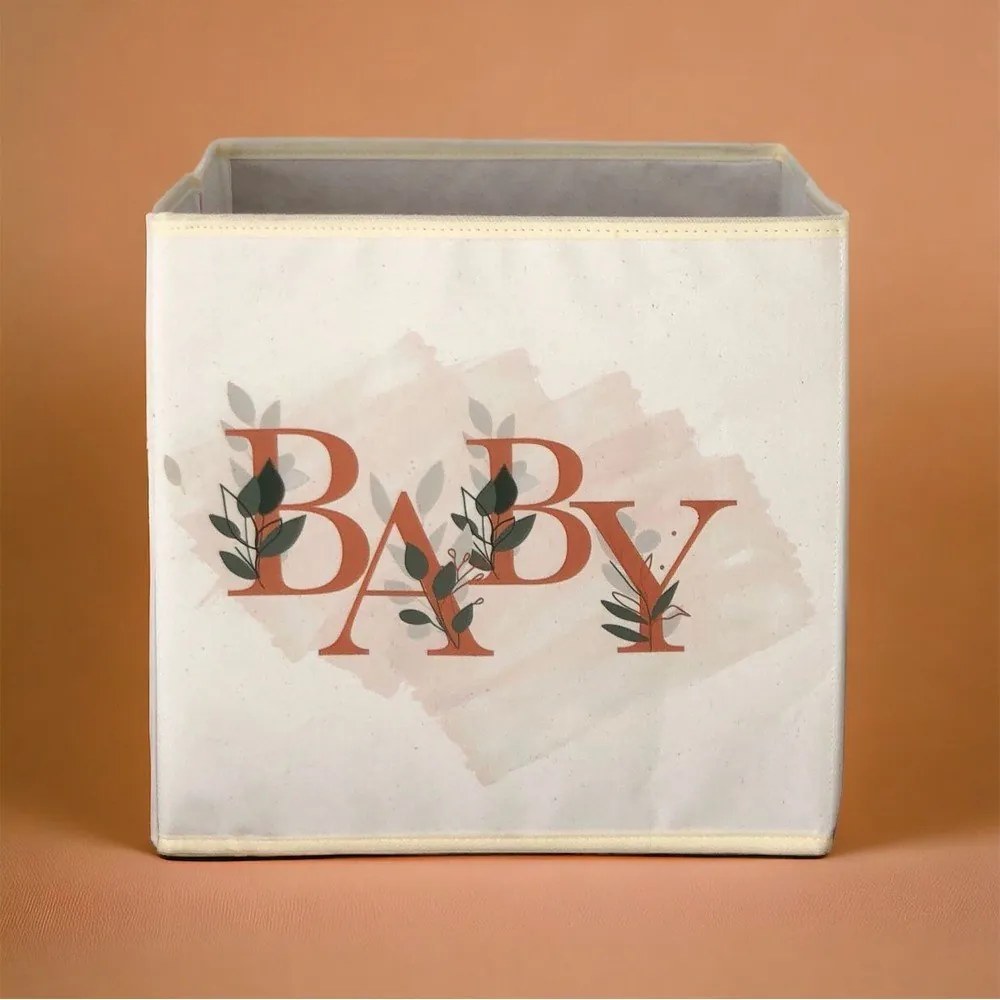 Бежова текстилна кутия за съхранение 30x30x30 cm – Mioli Decor