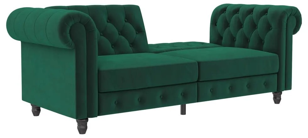 Тъмнозелен кадифен разтегателен диван 236 cm Felix – Støraa