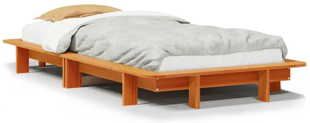 850682 vidaXL Рамка за легло без матрак, восъчнокафяв, 90x190 см, бор масив