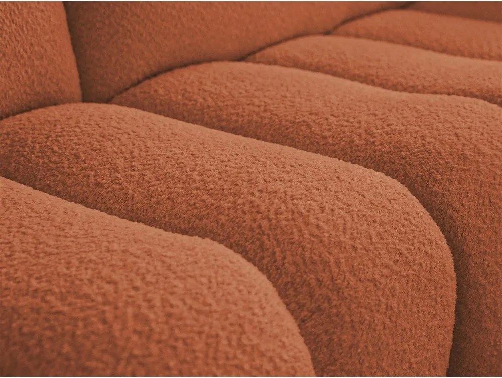 Оранжев ъглов диван от прежда с примки от букле (десен ъгъл) Azra – Bobochic Paris