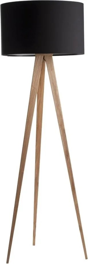 Черна лампа с дървени крака Tripod Wood - Zuiver