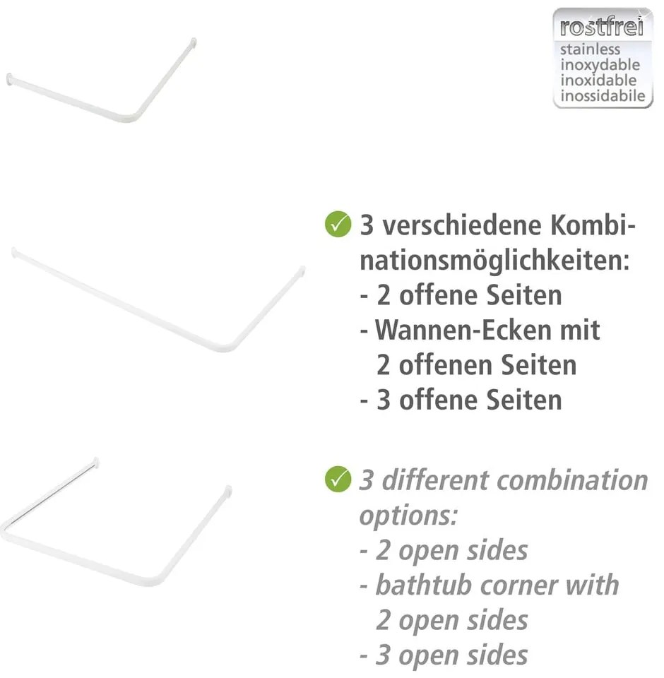 Бял прът за душ завеса Era – Wenko