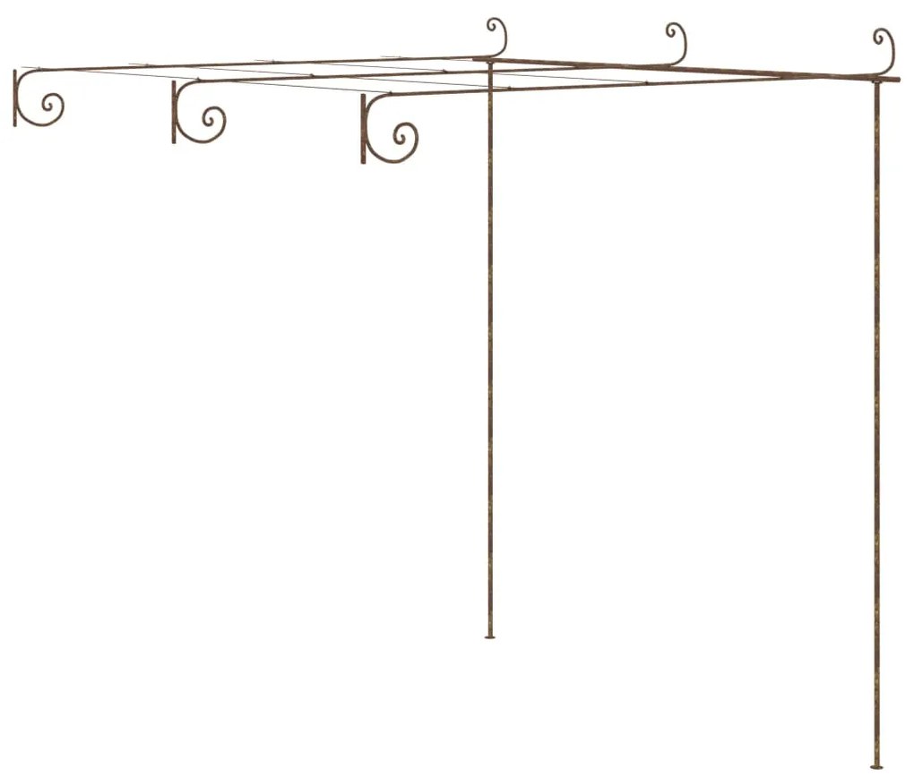 Sonata Градинска арка за рози, антично кафяво, 3x3x2,5 м, желязо