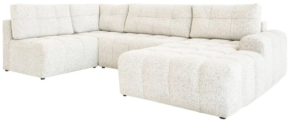 Кремав разтегателен модулен ъглов диван с място за съхранение (десен ъгъл) Lulu – Miuform