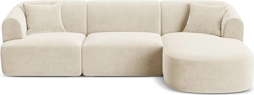 Бежов кадифен ъглов диван (десен ъгъл) Campi – Cosmopolitan Design