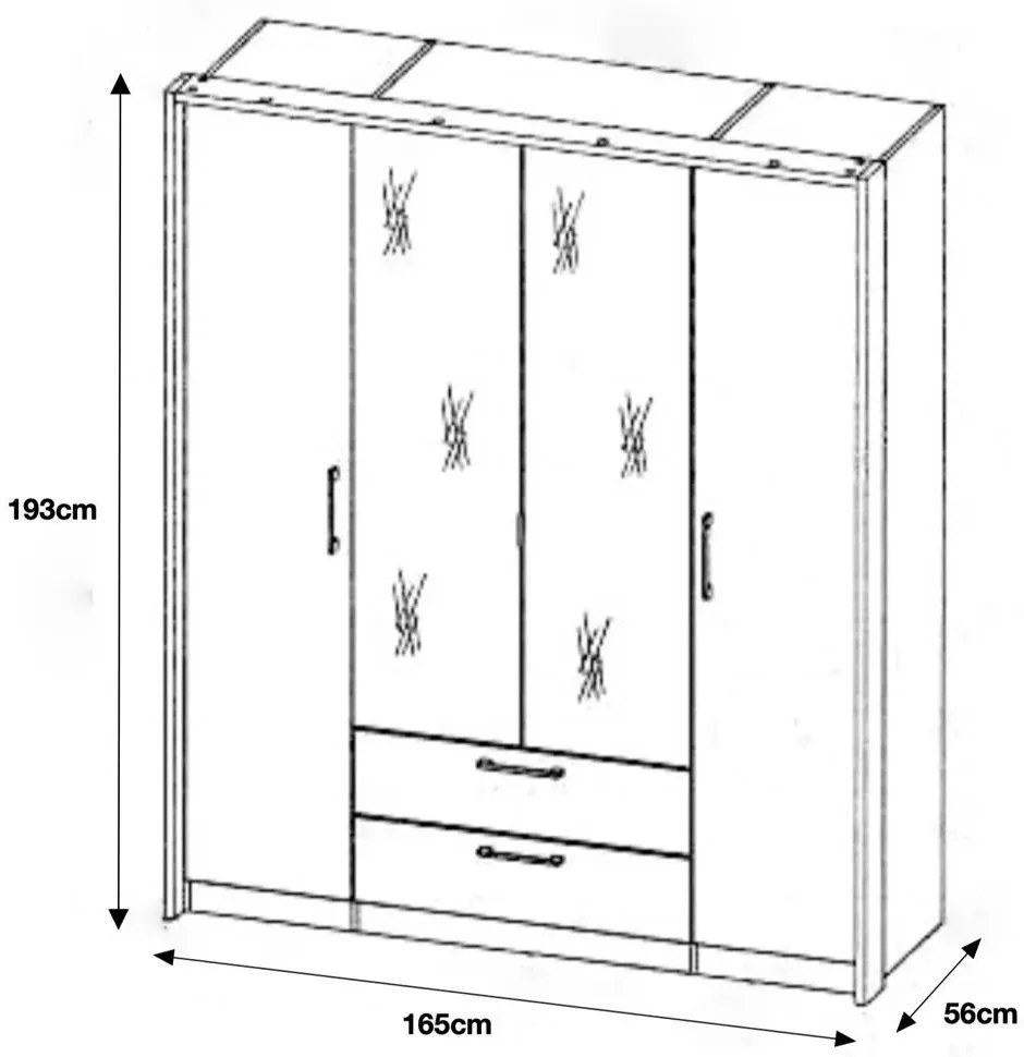 Гардероб Glossier 4-врати
