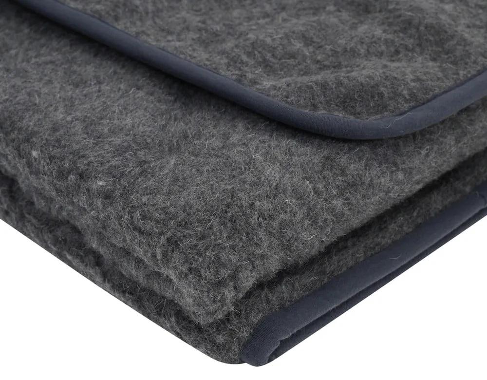 Тъмно сиво одеяло от мериносова вълна , 220 x 200 cm - Native Natural