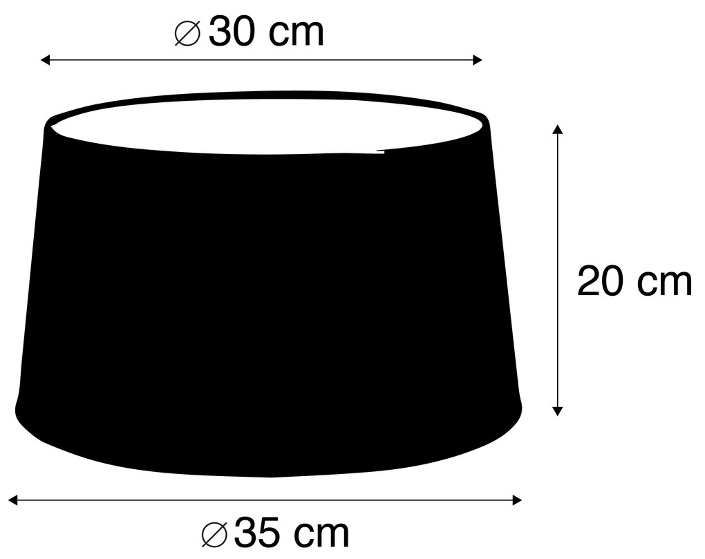 Ленен абажур сив кръгъл конусовиден 35/30/18