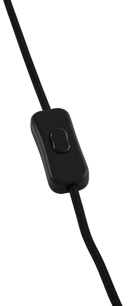 Арт Деко настолна лампа черна с опушено стъкло - Vidro