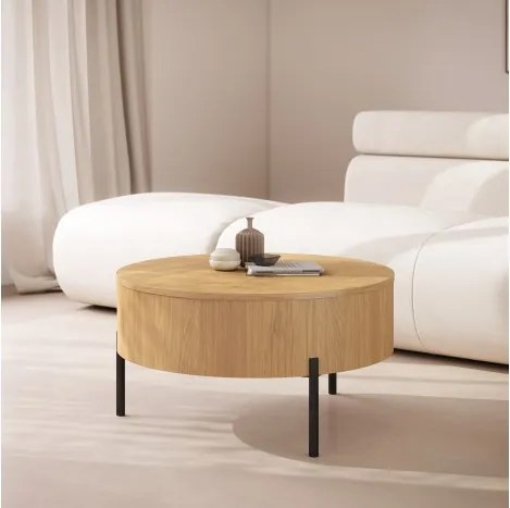 ФРИДА Естествен дъб – МОДЕРНА ХОЛНА МАСА С ПОВДИГАЩ ПЛОТ И СКРИТО ПРОСТРАНСТВО ЗА СЪХРАНЕНИЕ