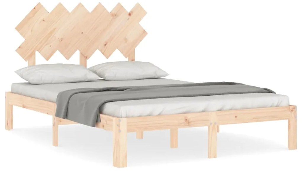 3193696 vidaXL Рамка за легло с табла Small Double масивна дървесина