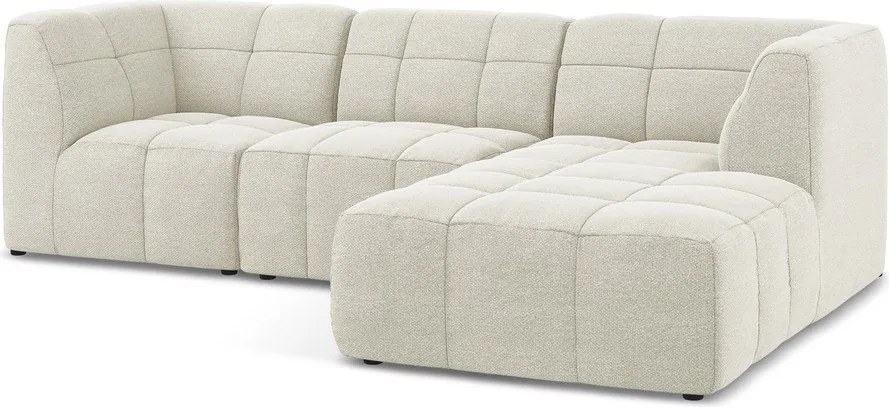 Бежов ъглов диван от прежда с примки от букле (десен ъгъл) Aloha – Makamii