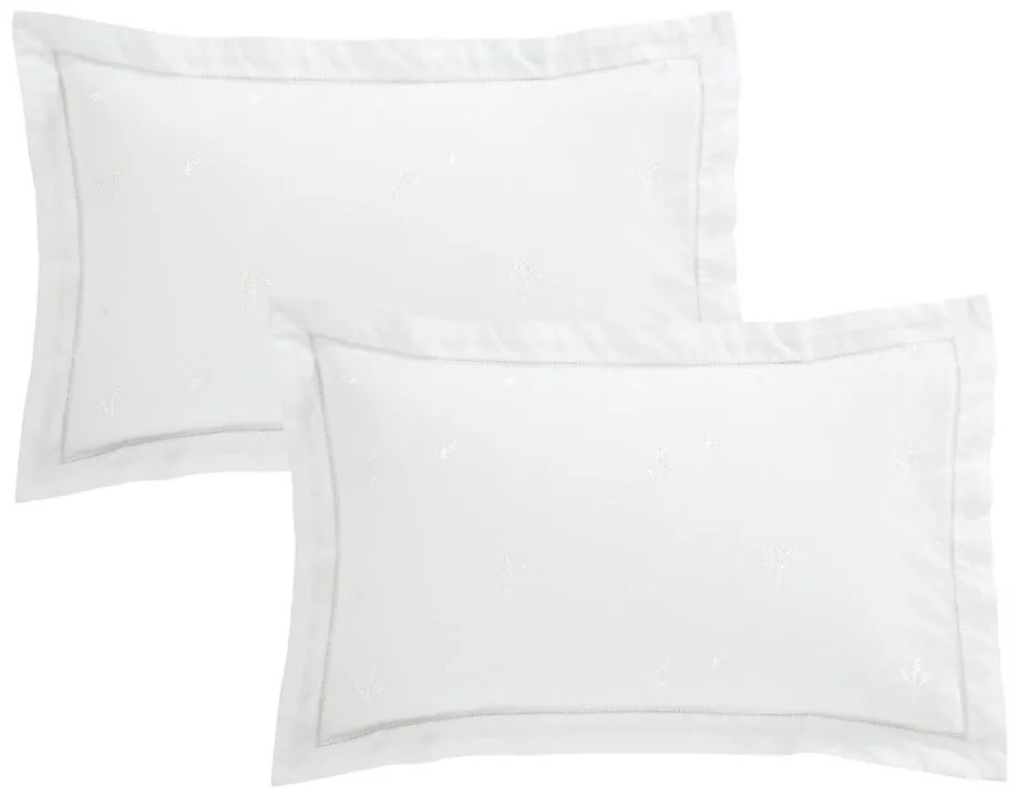 Памучна калъфка за възглавница 50x75 cm Lottie Floral Embroidery – Bianca