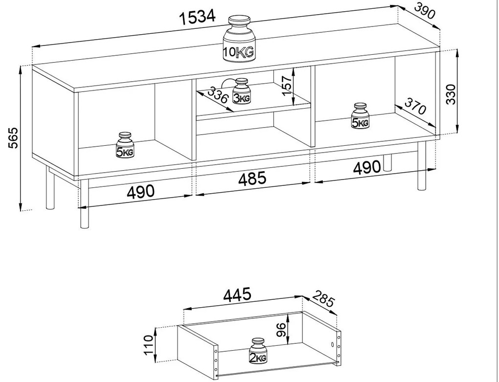ТВ шкаф Bliss - бял