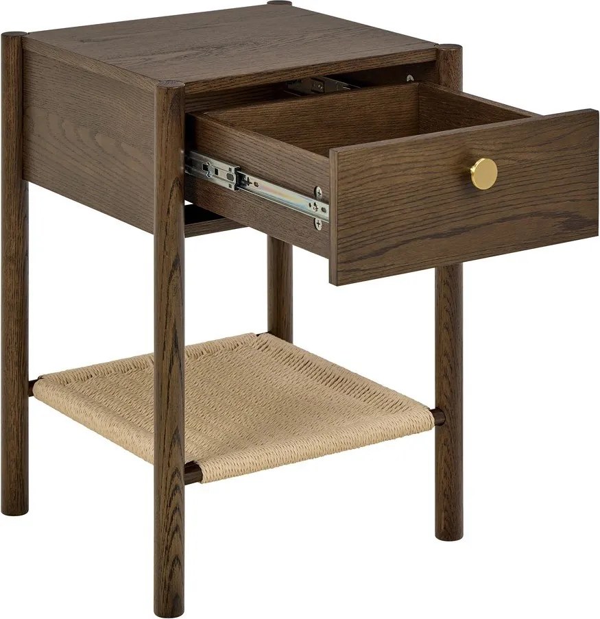 Нощно шкафче от декор от дъб в тъмно естествен цвят Monfort – Actona