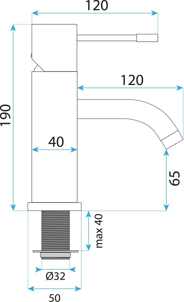 Смесител за мивка Rea Lungo Diamond Brush Gold