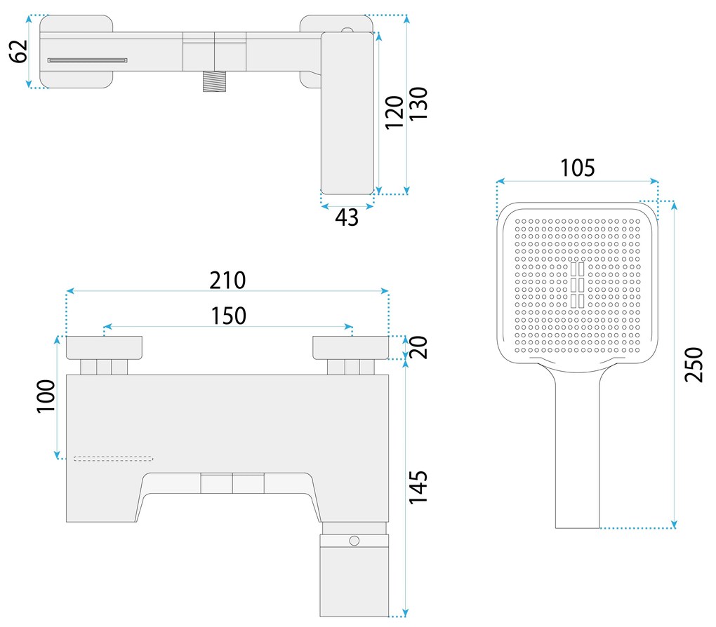 Смесител за вана REA Joe Brush Gold