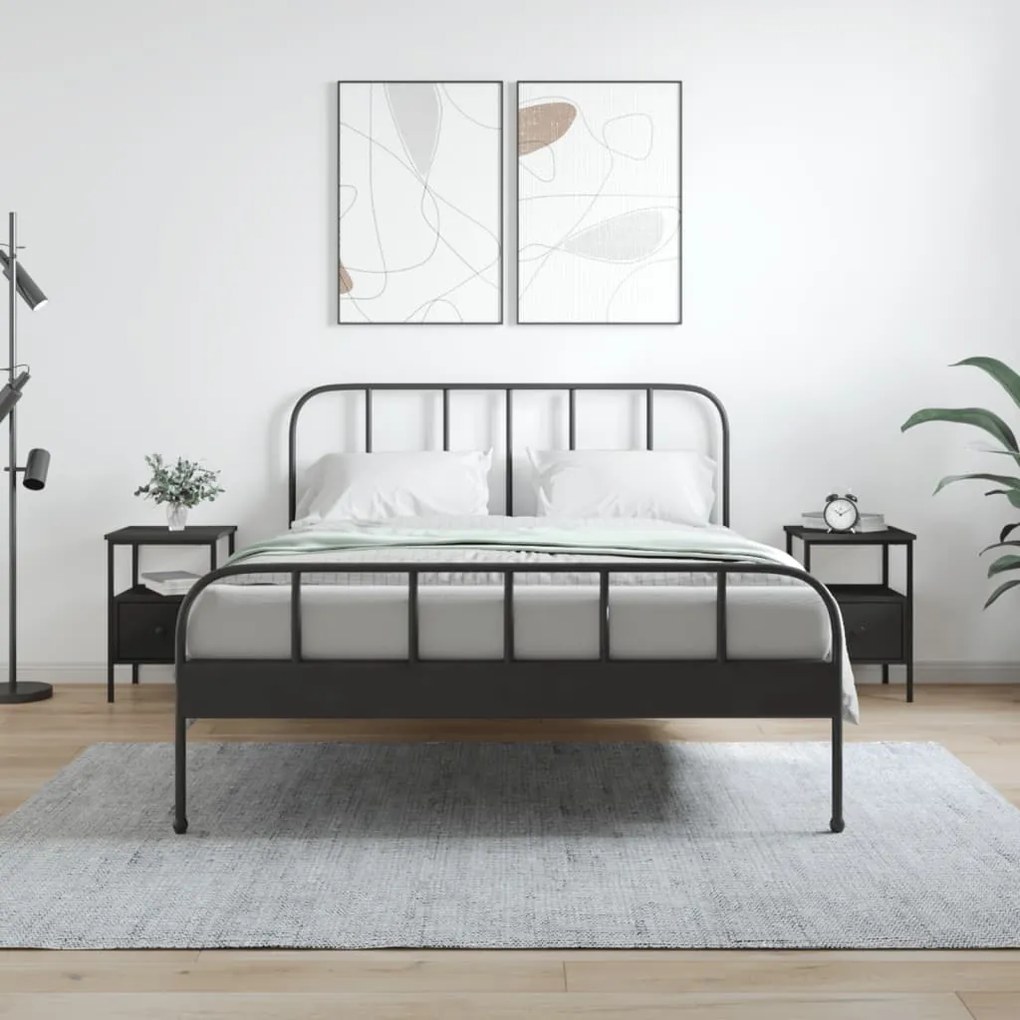 Sonata H Нощни шкафчета 2 бр черни 34x36x50 см инженерно дърво