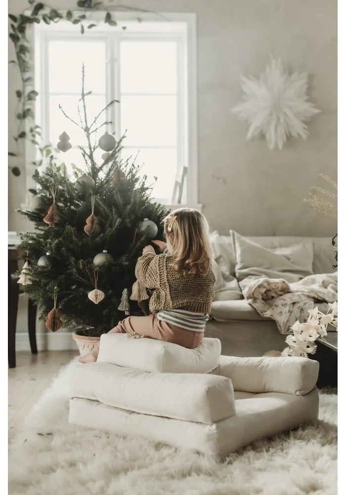 Детски сгъваем фотьойл с табуретка Dark Grey Mini Cube - Karup Design