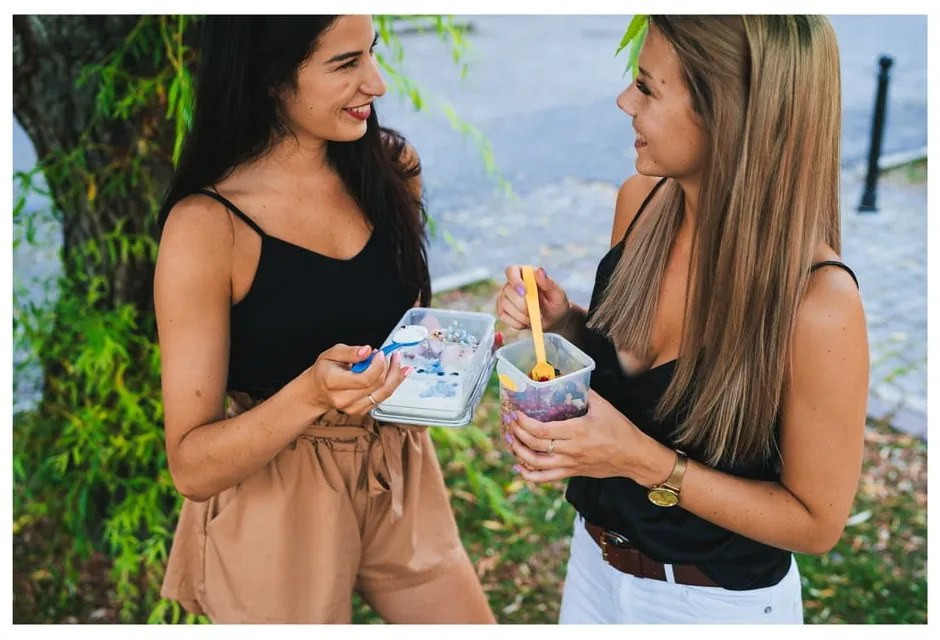 Зелена кутия за обяд и закуска с прибори за хранене, , 650ml+230m Push&amp;Push - Vialli Design