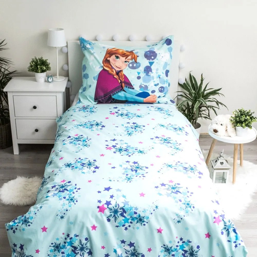 Детско памучно спално бельо със светещ ефект Glow, 140 x 200 cm Frozen - Jerry Fabrics
