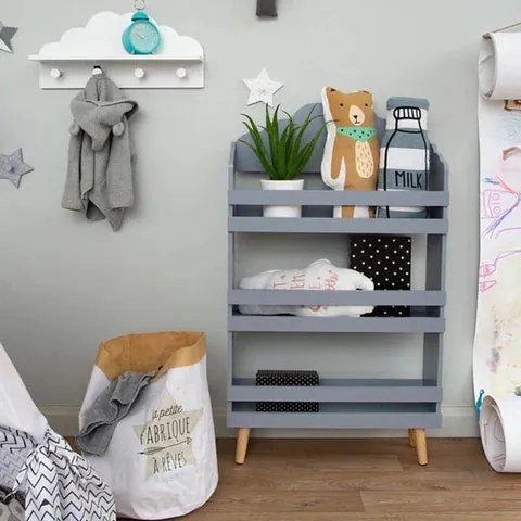 Детска библиотека atmosphera Cloud, MDF - Сив