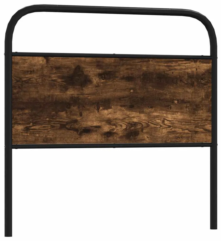 4100237 vidaXL Резервна табла за легло опушен дъб 90 cm стомана и инженерна дървесина