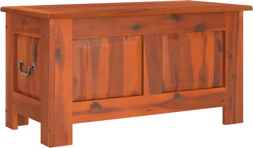 364914 vidaXL Сандък за съхранение с капак, кафяв, акациев масив