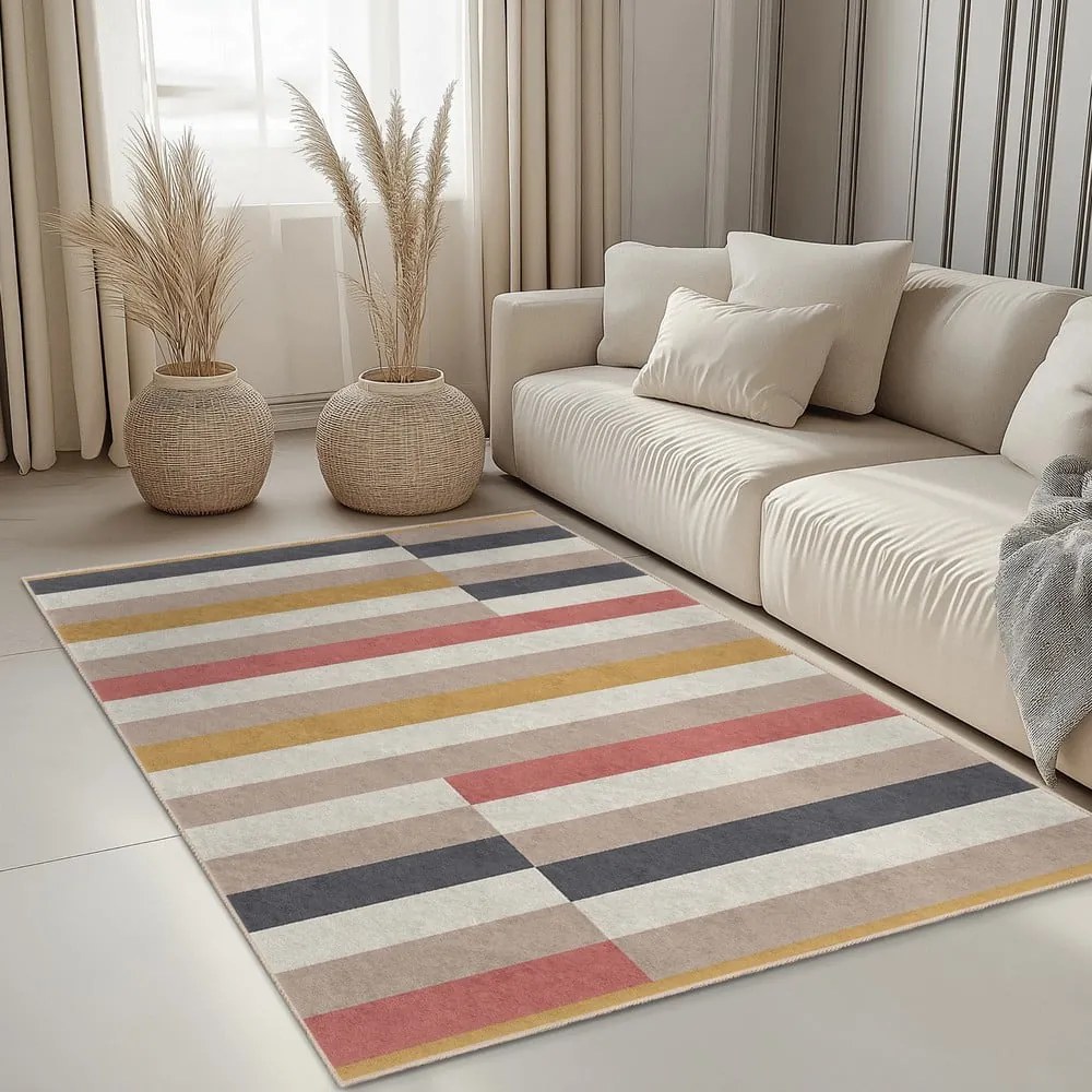 Килим подходящ за пране 80x150 cm Rosy Bandas – Mila Home