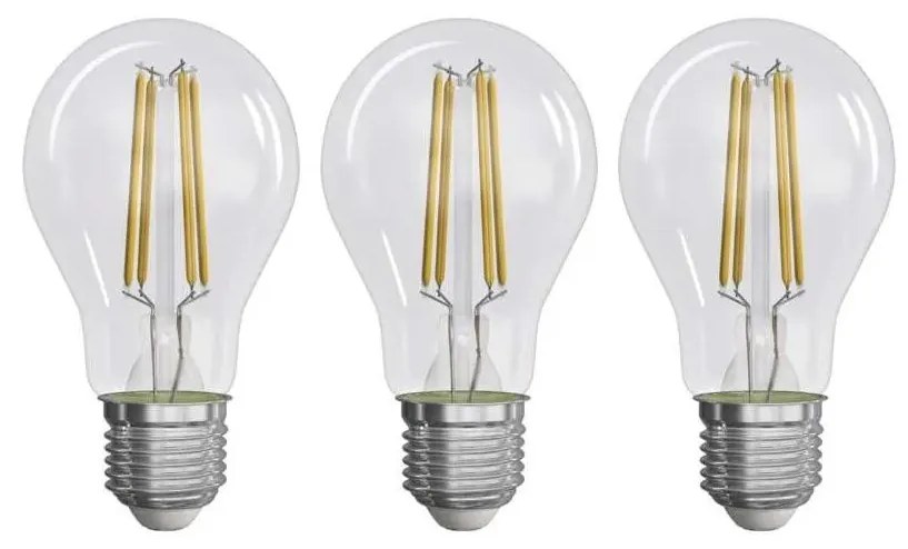 К-кт 3x LED Крушка FILAMENT A60 E27/3,8W/230V 4000K Енергиен клас A