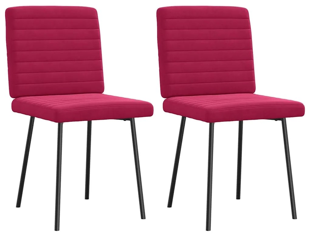 4101161 vidaXL Трапезни столове, 2 бр, виненочервени, кадифе