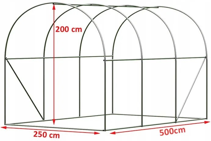 Висококачествен градински политунел 2,5 x 5 м